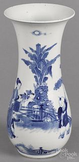 Chinese blue and white porcelain baluster vase with figural decoration, 10 1/2'' h.
