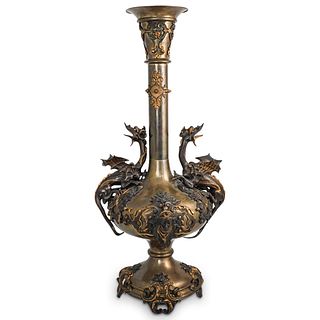 19th Cent. Chinoiserie Gilt Bronze Dragon Vase