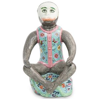 Chinese Porcelain Monkey Sculpture
