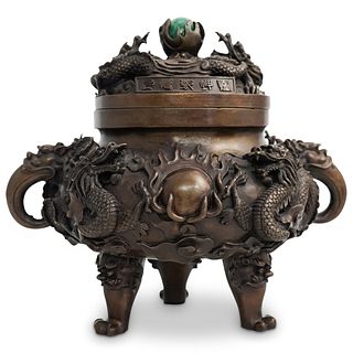 Chinese Bronze Dragon Censer