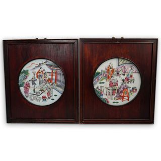 Chinese Export Framed Porcelain Plaques