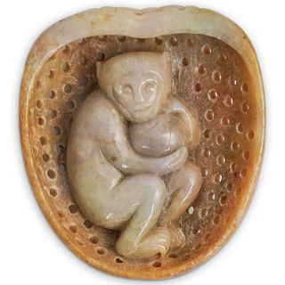 Chinese Carved Agate Monkey