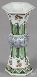Chinese Kangxi period famille verte vase, 6 1/2'' h.