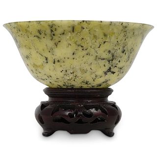 Carved Chinese Spinach Jade Bowl