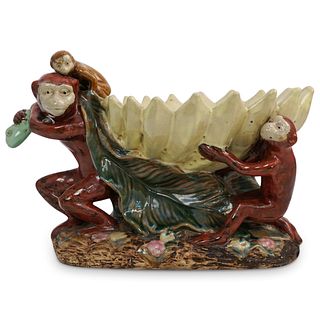 Vintage Ceramic Monkey Center Fruit Bowl