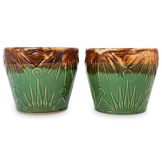 Pair Of Early Mccoy Ceramic Planters