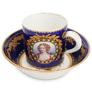 Sevres Louis XIV Porcelain Teacup and Saucer