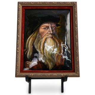 Limoges "Leonardo Da Vinci" Enamel Over Copper Painting
