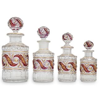 (4Pc) Baccarat Glass Perfume Bottle Set