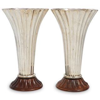 Pair of Silver Plated Vases