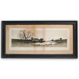 Ernest Rost "New Jersey" Etching