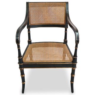 "Alfonso Marina" Ebonized Cane Armchair