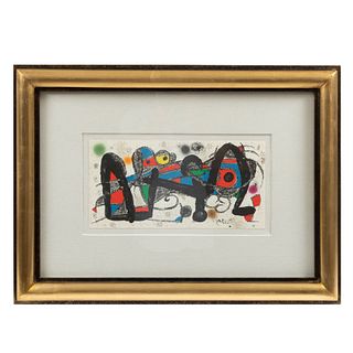 JOAN MIRÓ, Portugal, de la carpeta Miró Escultor, 1974,Firmada en plancha, Litografía sin número de tiraje, 19.5 x 39.8 cm