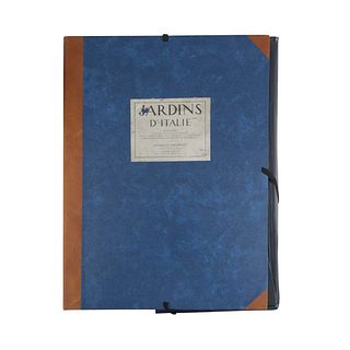 Gromort, Georges. Jardins D'Italie. París: Auguste Vicent, 1922. 36 h. + 148 láminas. En estuche con puntas y lomo en piel.