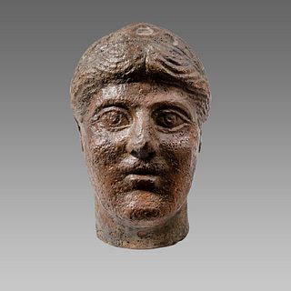 Eastern Greek Style Bronze Head of a Woman. 
