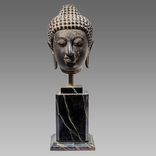 Thai Bronze Head Of Buddha. 