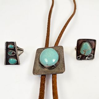 Collection of Native American Turquoise, Silver Jewelry