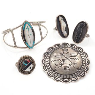 Collection of Zuni Multi-Stone, Silver Jewelry