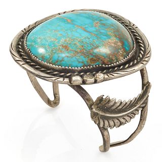Navajo Turquoise, Sterling Silver Cuff Bracelet