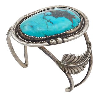 Navajo Turquoise, Sterling Cuff Bracelet