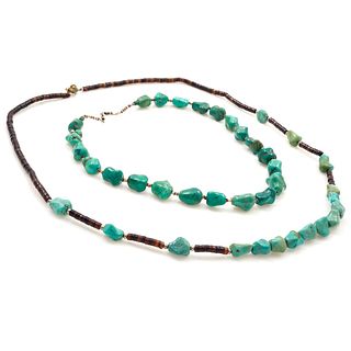 Collection of Two Native American Turquoise Necklaces