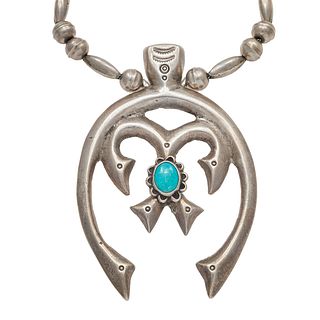 Native American Turquoise, Silver Necklace