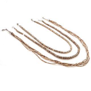 Collection of  Three Santo Domingo Heishi Necklaces