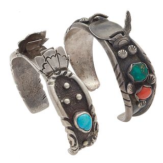 Collection of Two Ladies Turquoise, Coral Watch Cuffs