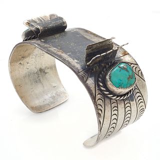 Navajo Turquoise, Sterling Silver Watch Cuff