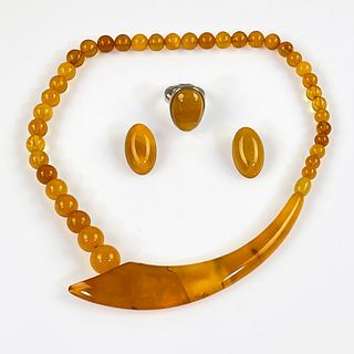 Collection of Butterscotch Amber Jewelry Items