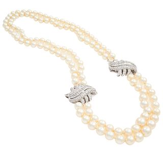Diamond, Cultured Pearl, 14k Necklace