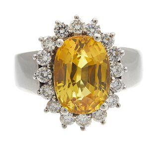 Sapphire, Diamond, 14k White Gold Ring