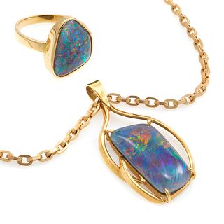 Opal Doublet, 18k, 14k Jewelry Suite