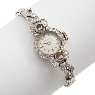 Ladies Geneve Diamond, 14k White Gold Watch