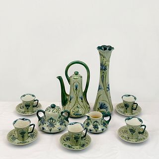 Early Moorcroft Florian Tea Set and Bud Vase