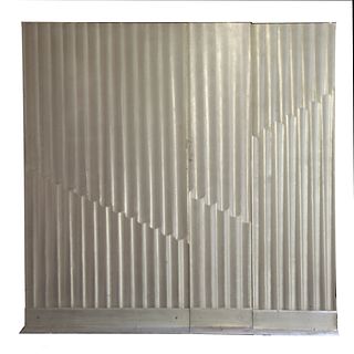Three Panel Aluminum Floor Sculpture by Rafe Affleck 
