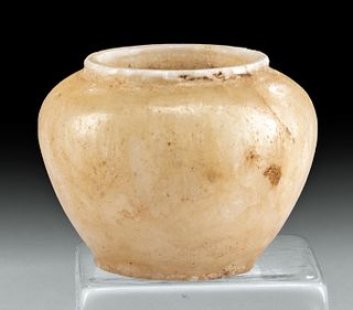 Near-Miniature Egyptian Alabaster Kohl Jar