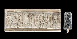 Old Babylonian Stone Cylinder Seal Bead Deity