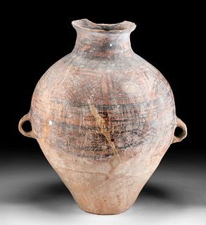 Impressive Neolithic Chinese Bi-chrome Pottery Jar