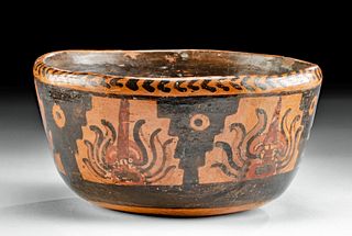 Maya Ulua Valley Polychrome Pottery Squat  Bowl