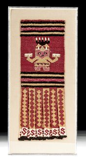 Beautiful Fringed Chimu Textile Panel w/ Figure