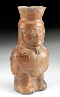 Moche Pottery Standing Figure Vessel