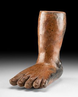 Fine Moche Brownware Left Foot Vessel