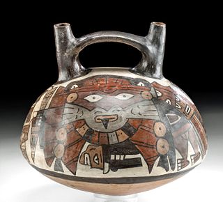 Nazca Polychrome Pottery Stirrup Vessel