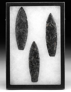 3 Colima Obsidian Stone Blades