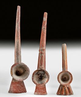 3 Tarascan Pottery Pipes