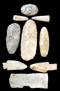 9 Archaic - Woodlands Native American Stone Tools