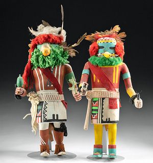 Pair of Vintage Hopi Wood Morning Singer Kachina Dolls