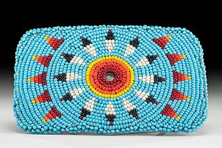 Vintage Native American Shashone Beaded Belt Buckle