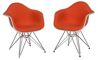 Pair Eames Herman Miller Fiberglass Armchairs